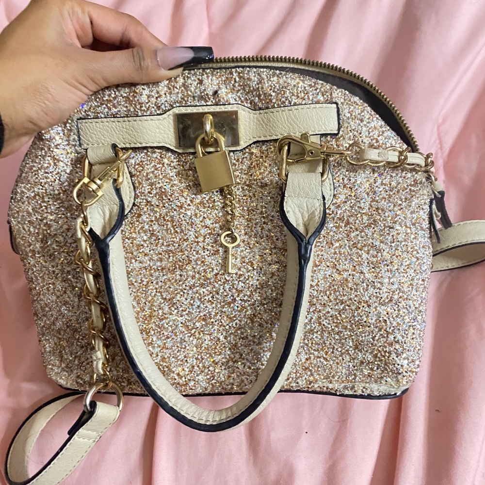 Cream/Tan Aldo Glitter Cross Body bag
